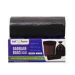 Tot2hom Small Size Garbage Bags 17 x 19 Inches – Black - Pack of 1 Roll - 30 Bags | with Tie-String | Strong Leak-Proof Dustbin Covers for Home, Office, Kitchen, Bathroom, cafes, Clinics
