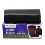 Tot2hom Medium Size Garbage Bags 19 x 21 Inches – Black - Pack of 1 Roll 30 Bags | with Tie-String | Strong Leak-Proof Dustbin Covers for Home, Office, Kitchen, Bathroom, hotels, Salons