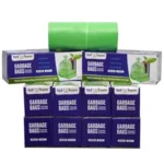Tot2hom Green Garbage Bags Medium Size 19 x 21 Inches – Pack of 10 Roll - 300 Bags | with Tie-String | Strong Leak-Proof Dustbin Covers/waste bag/trash bag for Home, Office, Kitchen, Bathroom