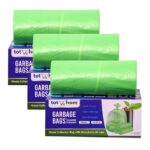 Tot2hom - Small Size Green Garbage Bags 17 x 19 Inches Pack of 3 Roll 90 Bags with Tie-String Strong Leak-Proof Dustbin Covers for Home, Office, Kitchen, Bathroom, hospitals, hotels,Cafe