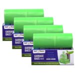 Tot2hom Green Garbage Bags Medium Size 19 x 21 Inches – Pack of 4 Roll - 120 Bags | with Tie-String | Strong Leak-Proof Dustbin Covers/waste bag/trash bag for Home, Office, Kitchen, Bathroom