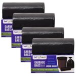 Tot2hom Small Size Garbage Bags 17 x 19 Inches – Black - Pack of 4 Roll - 120 Bags | with Tie-String | Strong Leak-Proof Dustbin Covers for Home, Office, Kitchen, Bathroom, Cafes, Parlour