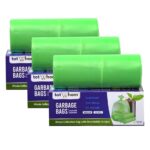 Tot2hom Green Garbage Bags Medium Size 19 x 21 Inches – Pack of 3 Roll - 90 Bags | with Tie-String | Strong Leak-Proof Dustbin Covers/waste bag/trash bag for Home, Office, Kitchen, Bathroom