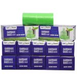 Tot2hom - Green Garbage Bags 17 x 19 Inches - Small Size - Pack of 12 Rolls 360 Bags with Tie-String Strong Leak-Proof Dustbin Covers for Home, Office, Kitchen, Bathroom
