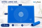 Tot2hom Reusable Non-Stick Silicon Roti Mat | Pastry Fondant Dough Roti Chapati Rolling Baking Sheet Mat with Measurements 50 x 40 cm - Image 2