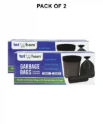 Tot2hom Small Size Garbage Bags 17 x 19 Inches – Black - Pack of 2 Rolls - 60 Bags per Roll | with Tie-String | Strong Leak-Proof Dustbin Covers for Home, Office, Kitchen, Bathroom, hotel, cafes