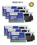 Tot2hom Small Size Garbage Bags 17 x 19 Inches – Black - Pack of 6 Rolls - 180 Bags | with Tie-String | Strong Leak-Proof Dustbin Covers for Home, Office, Kitchen, Bathroom, Clinics, Parlour, cafe's