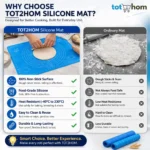 Tot2hom Reusable Non-Stick Silicon Roti Mat | Pastry Fondant Dough Roti Chapati Rolling Baking Sheet Mat with Measurements 50 x 40 cm - Image 3