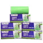 Tot2hom Garbage Bags | green | Tie-String 17×19 Inch (150 Bags)  Pack of 5 Rolls