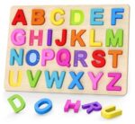 Premium Wooden Alphabet Puzzle Board for Kids | A–Z Capital Letters Learning Toy | Multicolor Educational ABC Peg Puzzle | Montessori Early Learning Toy for Toddlers (Ages 2–5)
