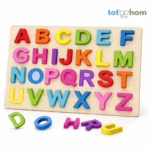 Premium Wooden Alphabet Puzzle Board for Kids | A–Z Capital Letters Learning Toy | Multicolor Educational ABC Peg Puzzle | Montessori Early Learning Toy for Toddlers (Ages 2–5) - Image 3