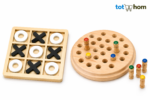 Premium Wooden XO & Memory Chess Combo – 2 in 1 Strategy Game for Kids & Family