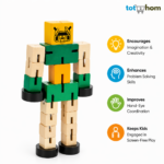 Premium Wooden Robot Toy for Kids – Adjustable Creative Play Toy - Image 3
