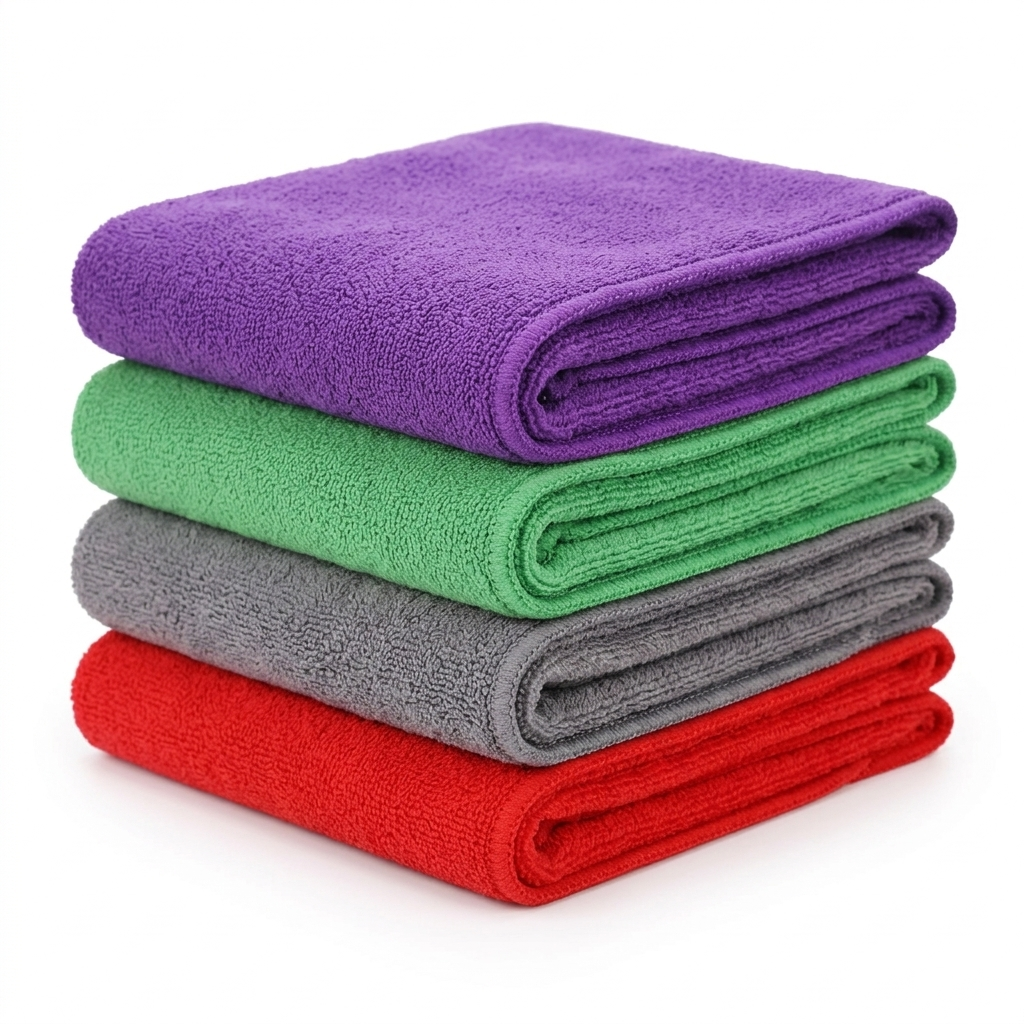 Main Image Microfiber Cloth 350 GSM RGPG TOT2HOM Microfiber Cleaning Cloth 350 GSM Multicolour - Multipurpose Home, Kitchen, Car Cleaning, Washing and Polishing (Pack of 4, Size- 40x40 cm). - Image 1