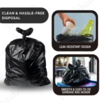 Tot2hom Large Size Garbage Bags Black 25 x 30 Inches – Pack of 2 Rolls - 30 Bags | with Tie-String | Strong Leak-Proof Dustbin Covers for Home, Kitchen, Restaurants, hospitals, office, - Image 2