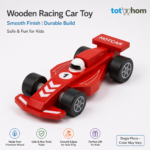 Wooden Racing Car Toy for Kids – Smooth Finish, Safe & Durable Play Toy