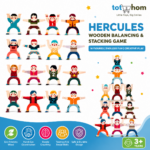 Tot2Hom Hercules Wooden Stacking & Balancing Toy | 16 Wooden Figures | Montessori Educational Toy for Kids 3+ Years - Image 2