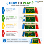 Tot2hom Wooden Shut The Box | Classic Family Dice Game for Fun, Strategy & Learning - Image 4