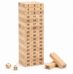 Tot2hom Wooden Tumbling Tower | Classic Stacking Game for Family Fun & Skill Building