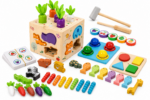 Tot2hom 8-in-1 Wooden Montessori Activity Cube – Premium Educational Learning Toy for Kids (3+ Years)