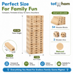 Tot2hom Wooden Tumbling Tower | Classic Stacking Game for Family Fun & Skill Building - Image 2