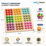 Premium Wooden Sudoku Board Game with 91 Colourful Number Coins | Educational Brain & Logic Puzzle - Image 2